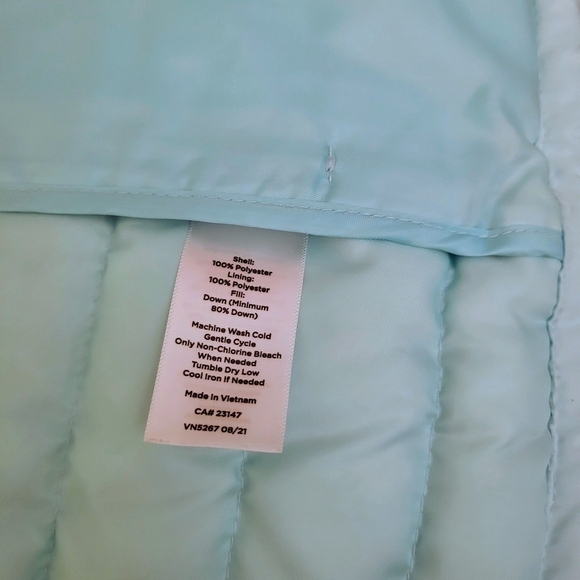 Talbots Quilted Down Puffer Jacket Flattering Sea Green Women's S - Picture 6 of 16